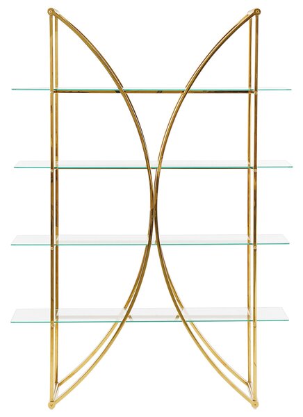 Négyszintes polcos elem HOLLOW Fém 175 cm Arany