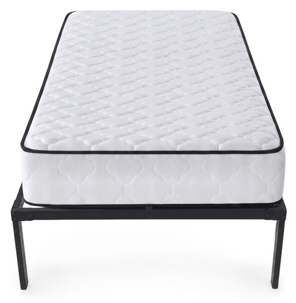 AKORD Furniture Factory Összecsukható Fém Ágykeret Rugós Matraccal 100x200 cm Fekete 6 Lábbal