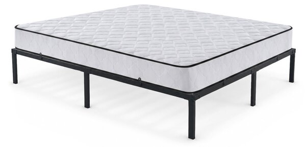 AKORD Furniture Factory Fém Ágy Rugós Matraccal 160x200 cm Fekete Összecsukható