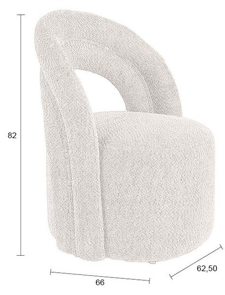 Krémszínű forgó buklé fotel Seina – Dutchbone