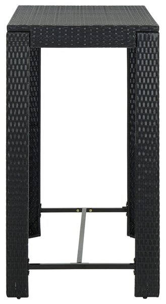 Fekete polyrattan kerti bárasztal 100 x 60,5 x 110,5 cm