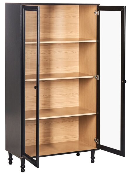 Üveges vitrin TINGLEDALE 80 cm Fekete