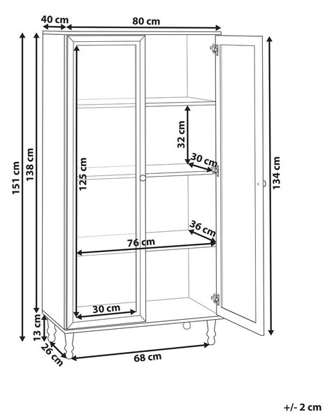 Üveges vitrin TINGLEDALE 80 cm Fekete