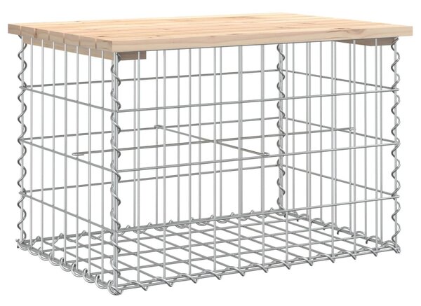 Tömör fenyőfa gabion kerti pad 63x44x42 cm