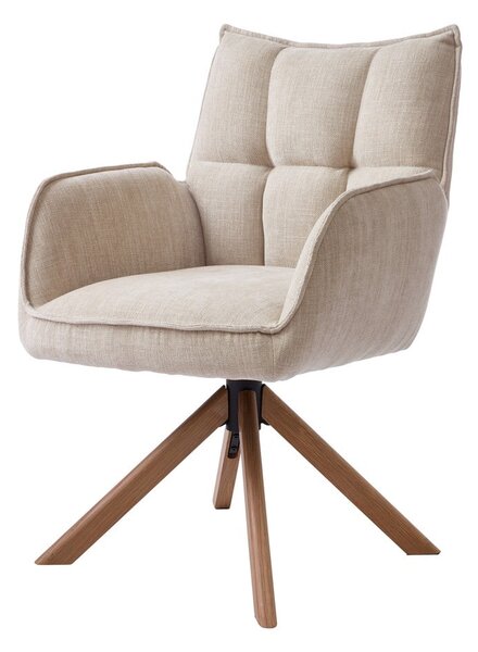 Krémszínű kárpitozott étkezőfotel szett 2 db-os Marilla – Unique Furniture