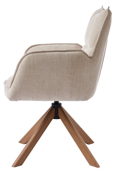 Krémszínű kárpitozott étkezőfotel szett 2 db-os Marilla – Unique Furniture