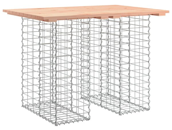 Tömörfa kerti asztal gabion mintával 100 x 70 x 72 cm Douglas