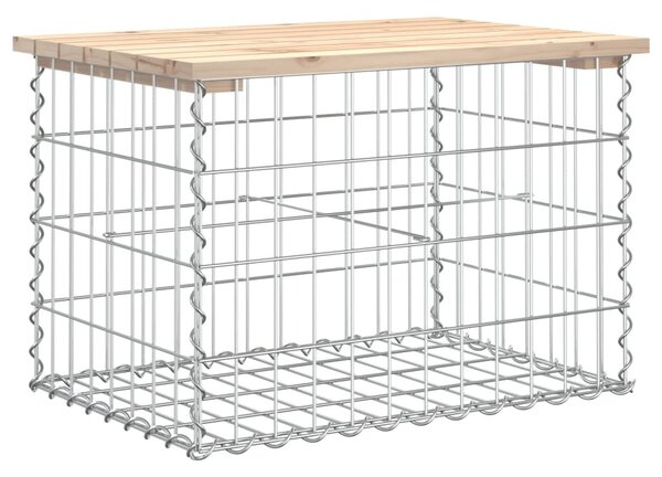 Tömör fenyőfa gabion kerti pad 63x44x42 cm