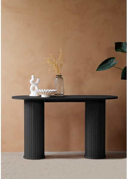Fekete konzolasztal 40x130 cm Nola – Unique Furniture