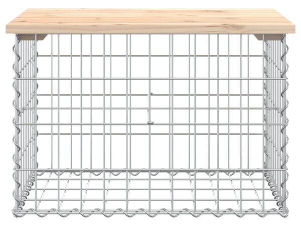 Tömör fenyőfa gabion kerti pad 63x44x42 cm