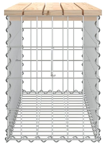 Tömör fenyőfa gabion kerti pad 83x31,5x42 cm