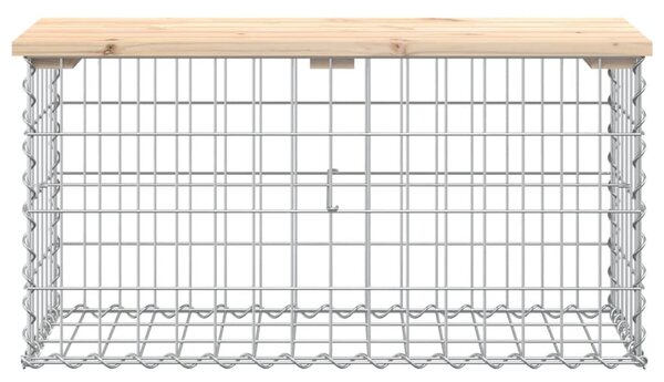 Tömör fenyőfa gabion kerti pad 83x31,5x42 cm