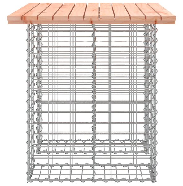 Tömörfa kerti asztal gabion mintával 100 x 70 x 72 cm Douglas