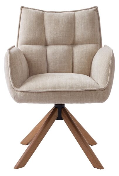 Krémszínű kárpitozott étkezőfotel szett 2 db-os Marilla – Unique Furniture