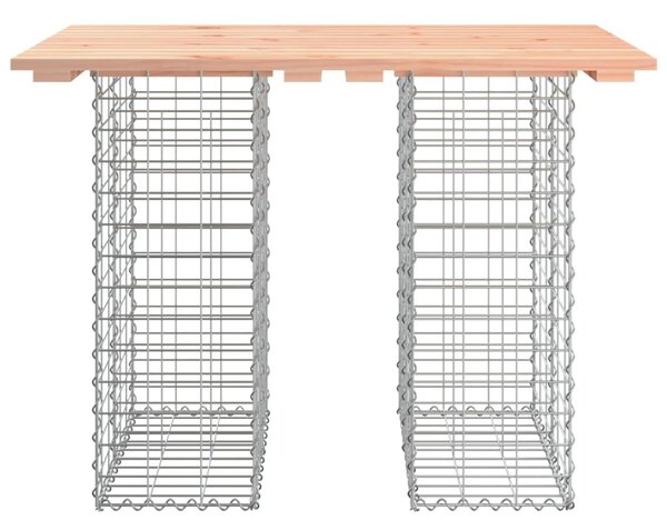 Tömörfa kerti asztal gabion mintával 100 x 70 x 72 cm Douglas