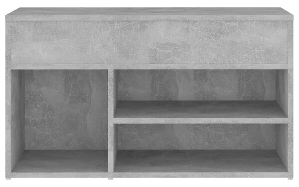 Betonszürke szerelt fa cipőtároló pad 80 x 30 x 45 cm