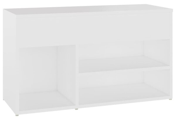 Fehér szerelt fa cipőtároló pad 80 x 30 x 45 cm