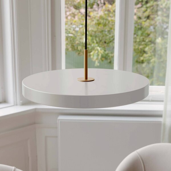 UMAGE LED lógó lámpa Asteria Medium gyöngyház/sárgaréz Ø 43 cm, dimmelhető, Krém / borostyánsárga, Nappali / Étkező, Alumínium, Dizájn