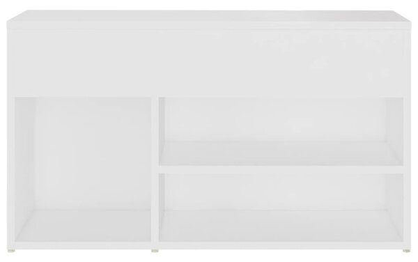 Fehér szerelt fa cipőtároló pad 80 x 30 x 45 cm