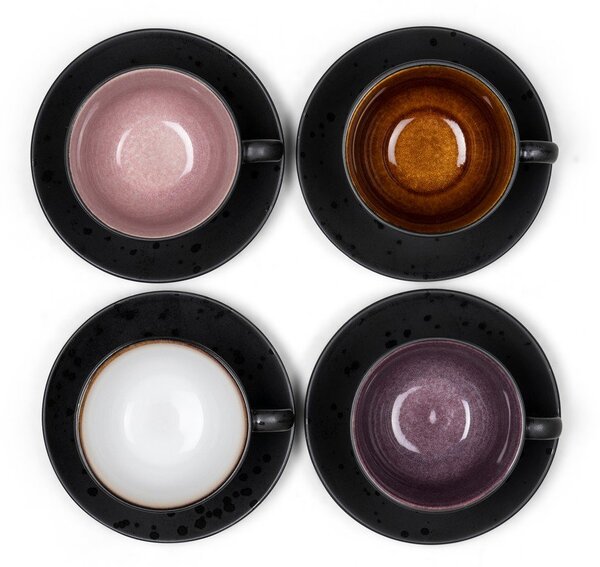 Fekete kerámia csésze szett 4 db-os 240 ml Gastro Black/Mix – Bitz