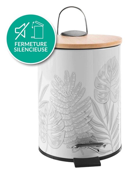 Fehér fém pedálos szemetes 3 l Amber – douceur d'intérieur