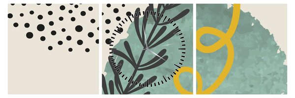 Kép - Absztrakt lapok N⁰1 (órával) (90x30 cm)