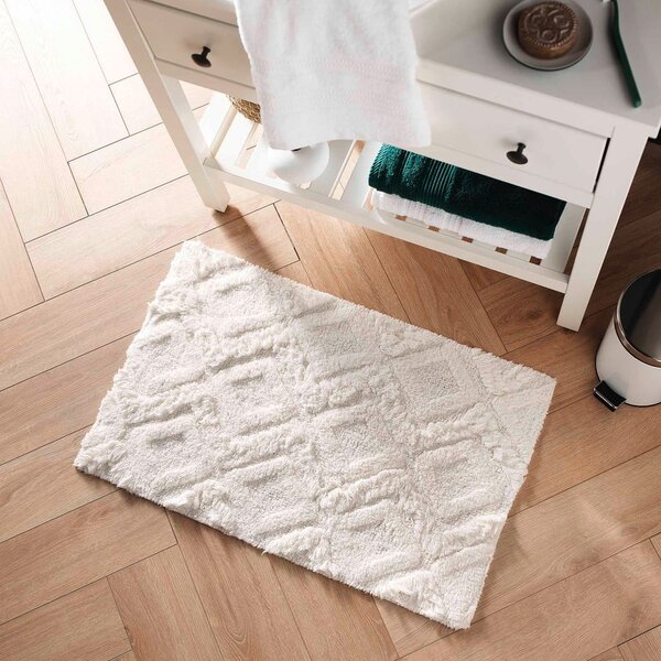 Fehér fürdőszobai kilépő 50x80 cm Ikatis – douceur d'intérieur