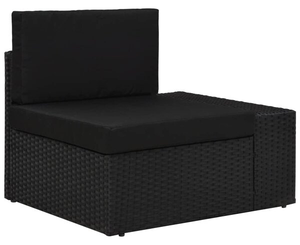 4 részes fekete polyrattan kerti ülőgarnitúra