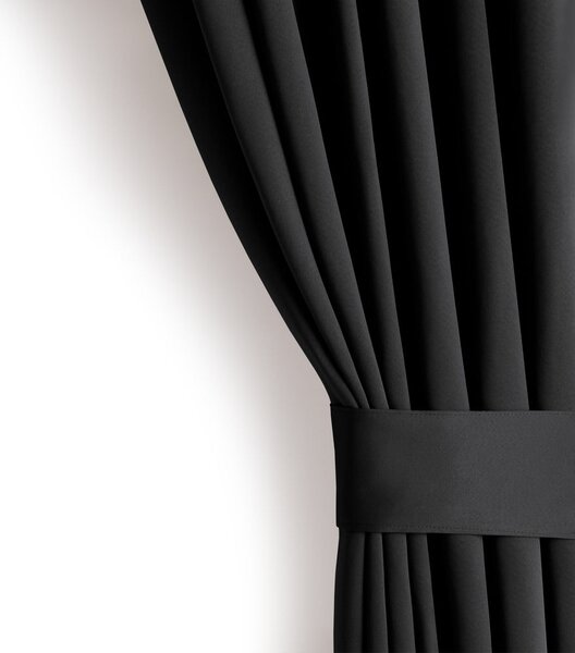 Fekete dimout (részleges sötétítő) függöny 140x245 cm Kierra – Restilo