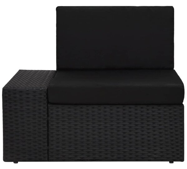 4 részes fekete polyrattan kerti ülőgarnitúra