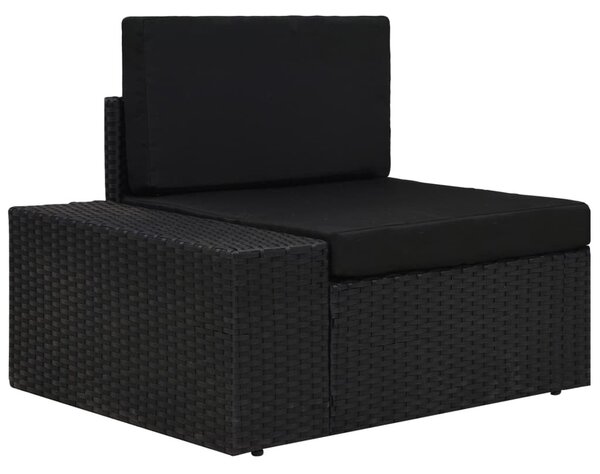 4 részes fekete polyrattan kerti ülőgarnitúra