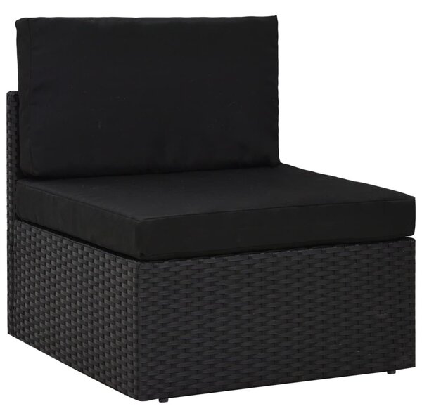 4 részes fekete polyrattan kerti ülőgarnitúra