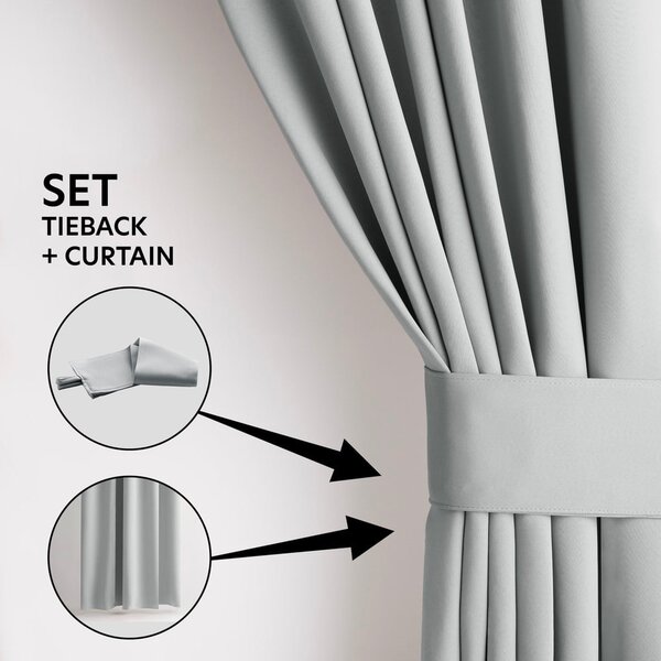 Világosszürke dimout (részleges sötétítő) függöny 140x245 cm Kierra – Restilo