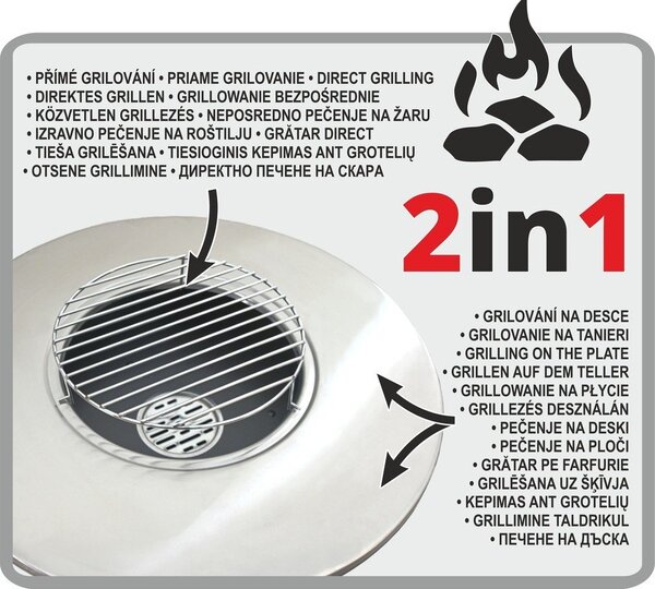 Faszenes grillsütő ø 58,5 cm Plancha Moon – Cattara