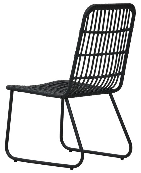 2 db fekete polyrattan kerti szék