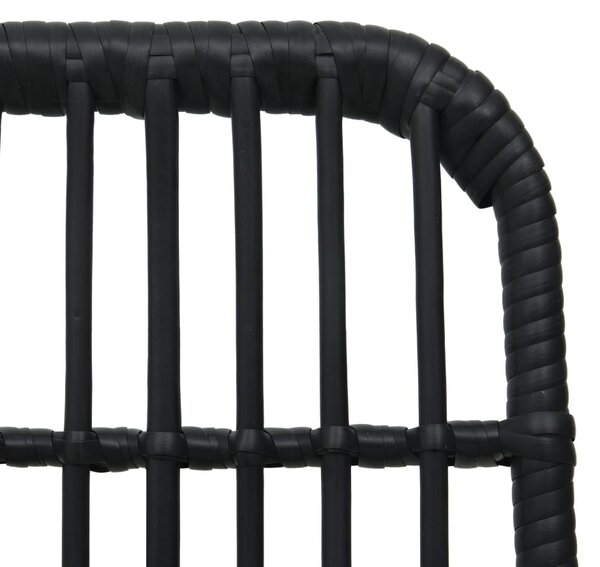 2 db fekete polyrattan kerti szék