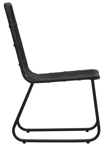 2 db fekete polyrattan kerti szék