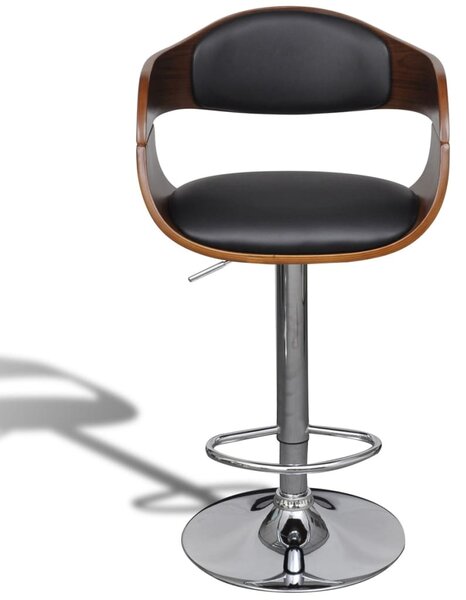 3052716 Bar Stools 2 pcs Black Bent Wood and Faux Leather (2x241053)