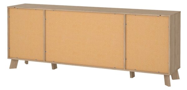 Fehér-natúr színű komód tölgyfa dekorral 196x73x39 cm Ikast – Tvilum