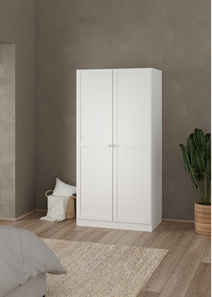 Fehér ruhásszekrény 99x200x62 cm Billund – Tvilum