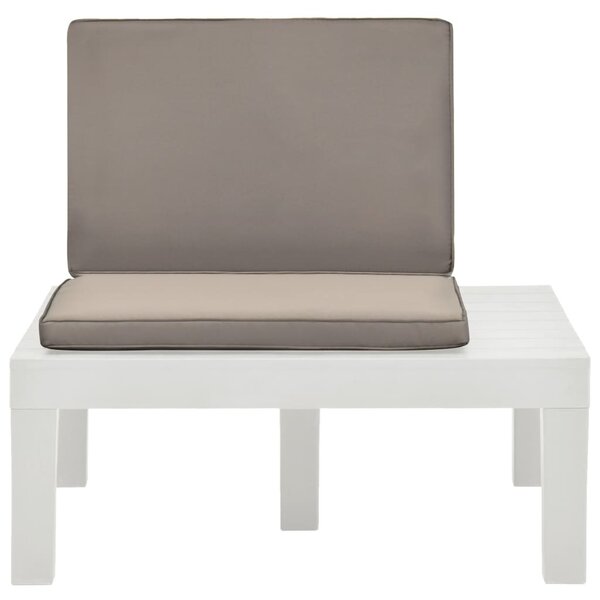 4 db fehér műanyag kerti pihenőszék párnákkal