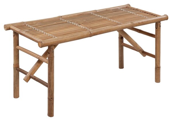 Összecsukható bambusz kerti pad párnával 118 cm