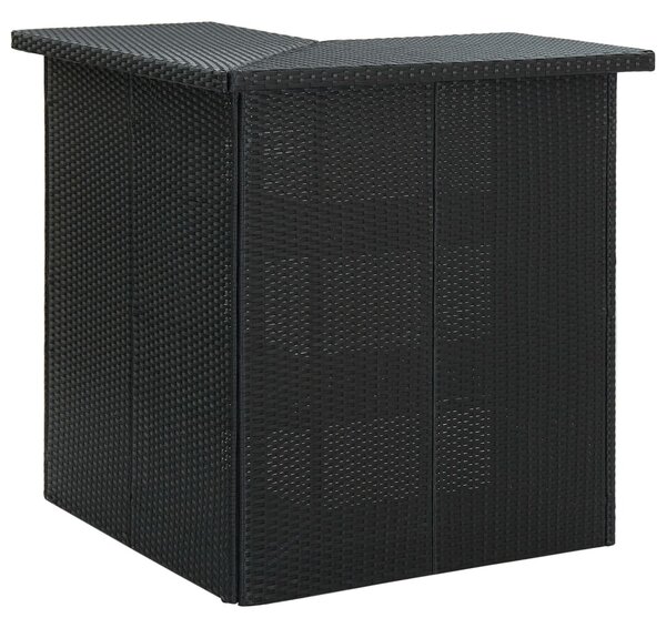 8 részes fekete polyrattan kerti bárszett párnával