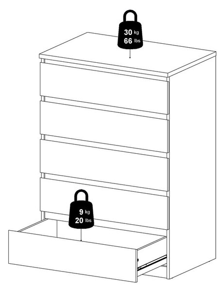 Natúr színű komód tölgyfa dekorral 77x111x50 cm Naia – Tvilum
