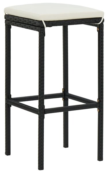 3 részes fekete polyrattan bárszett