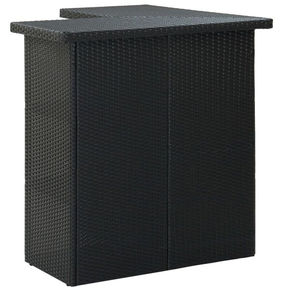Fekete polyrattan sarok bárasztal 100 x 50 x 105 cm