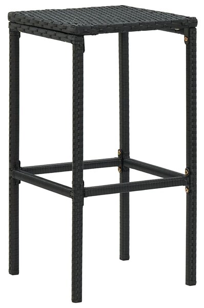 4 db fekete polyrattan bárszék párnával