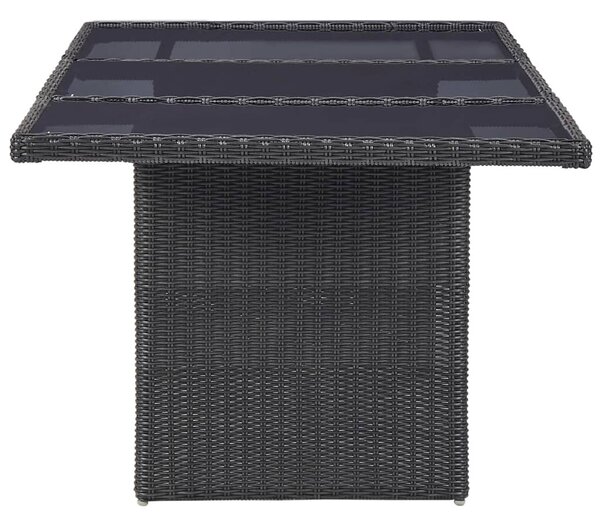 Barna üveg és polyrattan kerti étkezőasztal 200 x 100 x 74 cm
