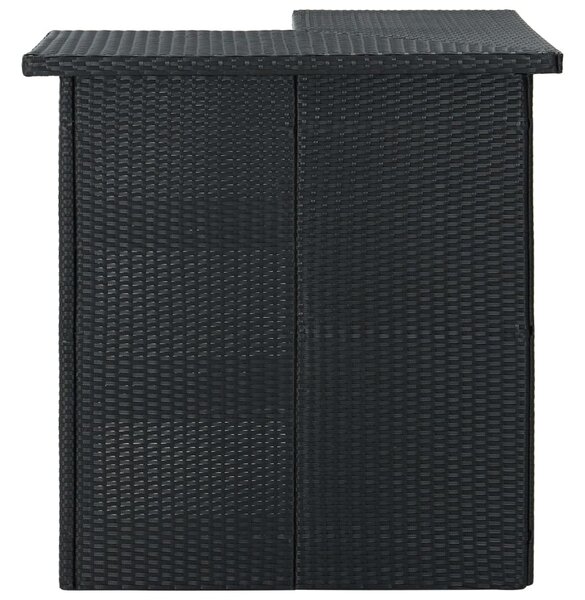 Fekete polyrattan sarok bárasztal 100 x 50 x 105 cm
