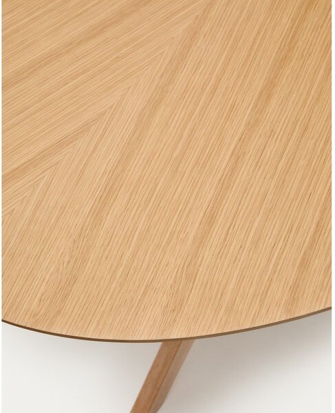 Étkezőasztal tölgyfa dekoros asztallappal 110x180 cm Naanim – Kave Home